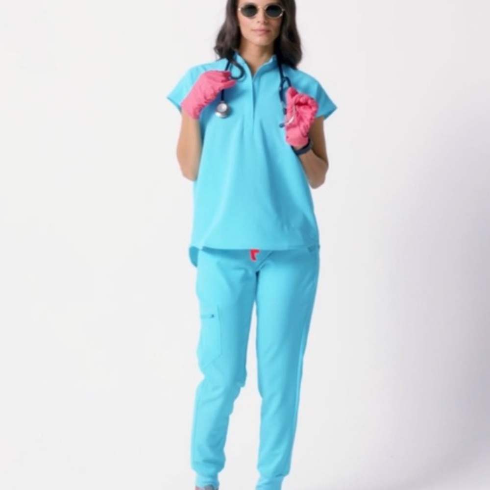 figs stubs neon blue set